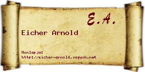 Eicher Arnold névjegykártya